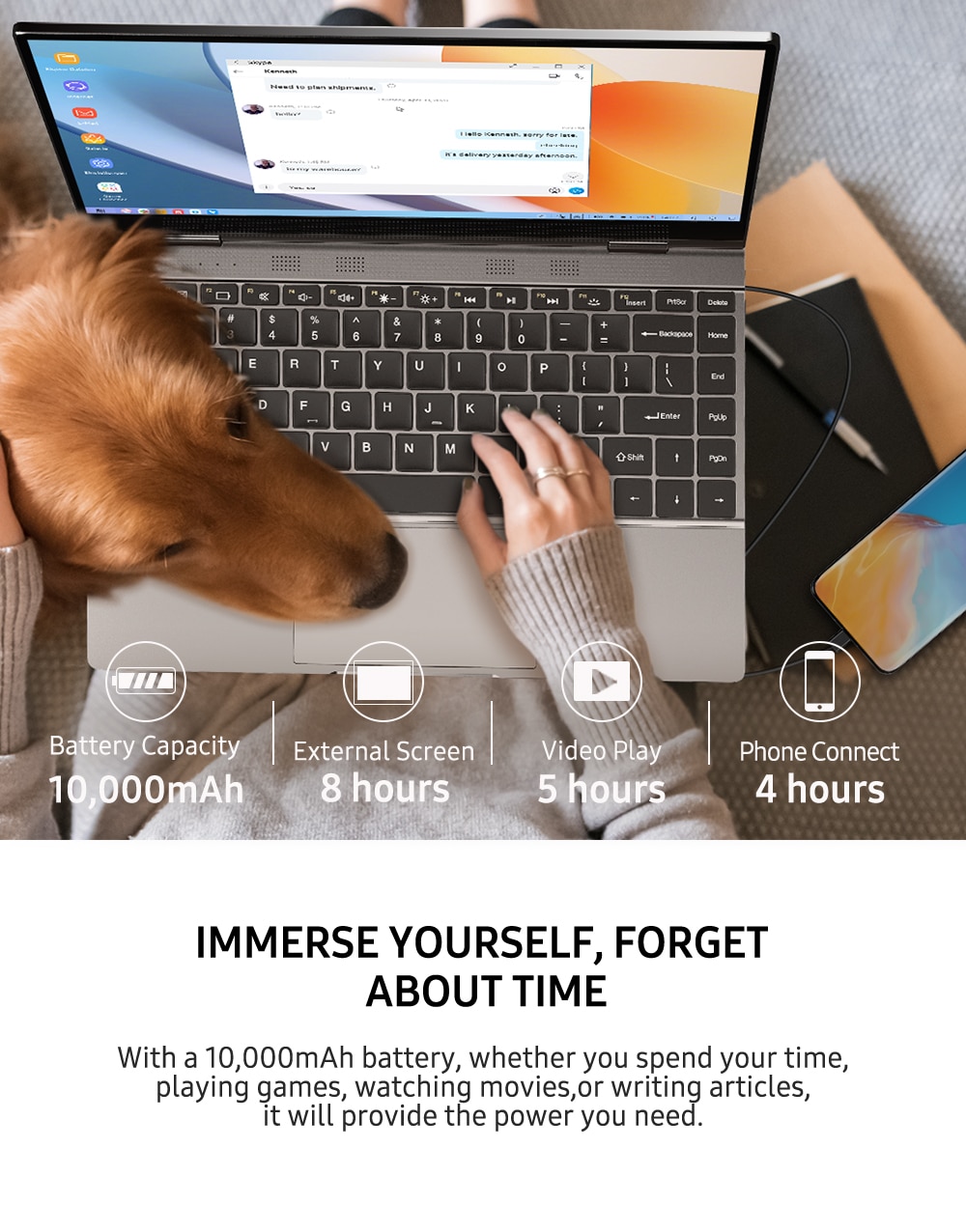 UPERFECT-X-Pro-Wireless-LapDock-DEX-Portable-Monitor-w-Keyboard-Battery-14-0-TouchScreen-Mobile-External-1