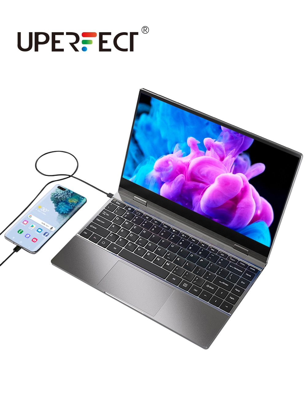 UPERFECT-X-Pro-Wireless-LapDock-DEX-Portable-Monitor-w-Keyboard-Battery-14-0-TouchScreen-Mobile-External